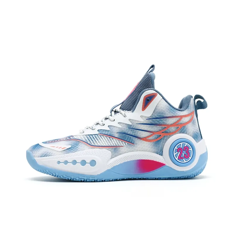 Kuding Basketball Shoes Unisex High Top Blue/Green/Pink-0