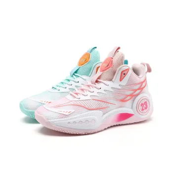 Kuding Basketball Shoes Unisex High Top Blue/Green/Pink