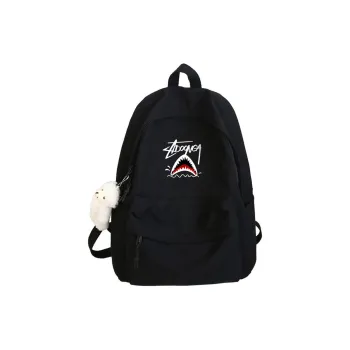 ADOONGA Canvas Backpack Regular Unisex Black/White