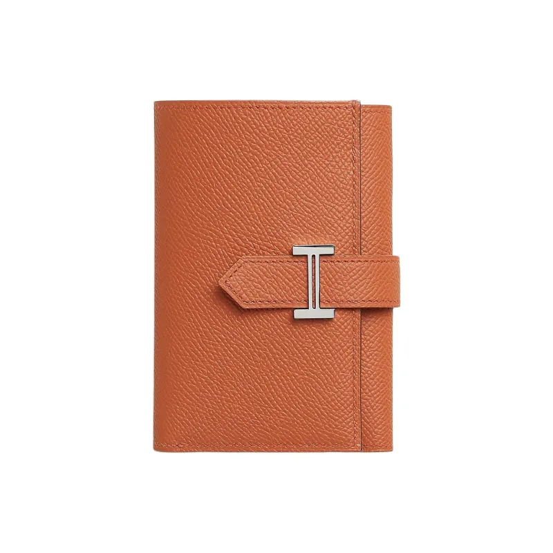 HERMES Bearn Epsom Calfskin Wallet Women's Orange-0
