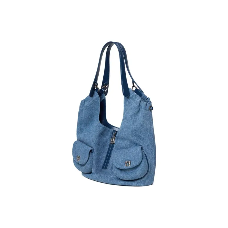 KUNOGIGI Fabric Shoulder Bag Medium Size Unisex Denim Blue-0