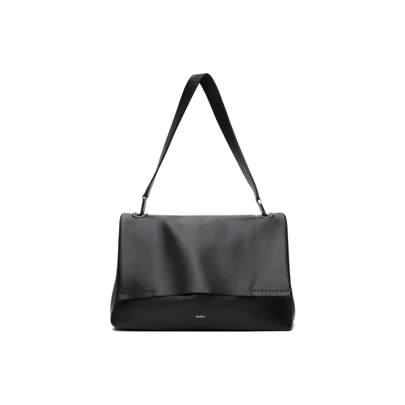 MaxMara Grain Calfskin Shoulder Bag Women's Black-0