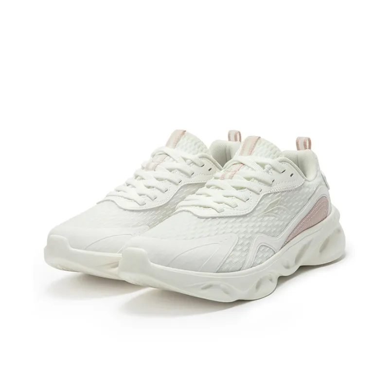 361° Anti Slip Wear Resistant Low Top Casual Running Shoes Women's White Fresh Pink-2