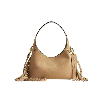 COACH Brooklyn Suede One Shoulder Handbag Medium Size Women's Brown