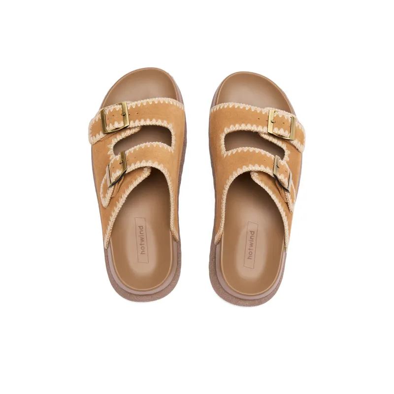 Hotwind Biscuit Boken Collection Slip Resistant Abrasion Resistant Slide Slippers Women's-6
