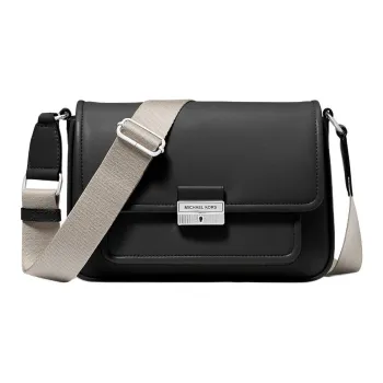 MICHAEL KORS Bradshaw Leather Messenger Bag Crossbody Bag Shoulder Bag Medium Size Women's Black