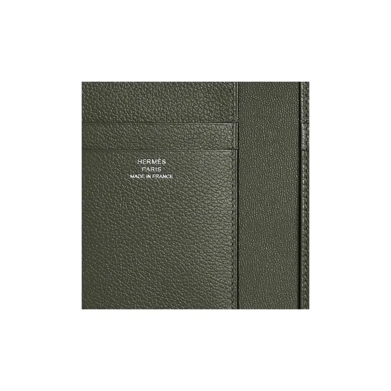 HERMES MC² Euclide Evercolor Calfskin Card Holder Men's C6 Vert De Gris Gray Green-2