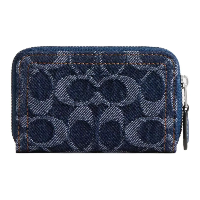 COACH Essential Classic Denim Card Holder Small Size Women's Blue-1
