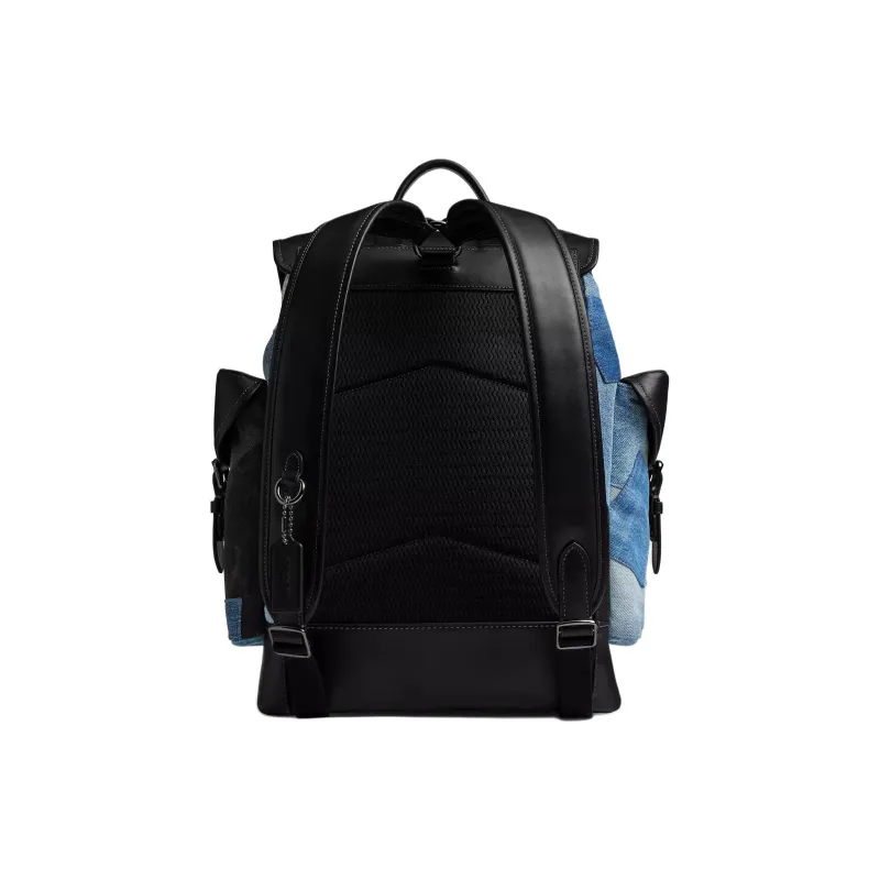 COACH Hitch Denim With Calfskin Backpack Tubas Men's Denim Multicolor-2