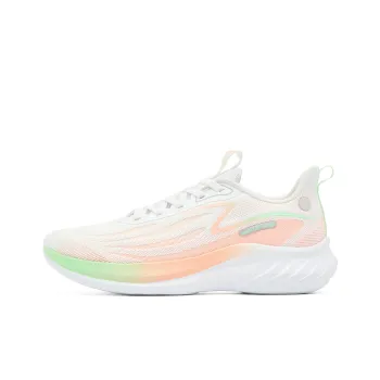 QIAODAN Cushioned Slip Resistant Abrasion Resistant Low Top Casual Running Shoes Women's White Orange