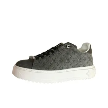 LOUIS VUITTON Time Out Low Top Skateboard Shoes Women's Gray