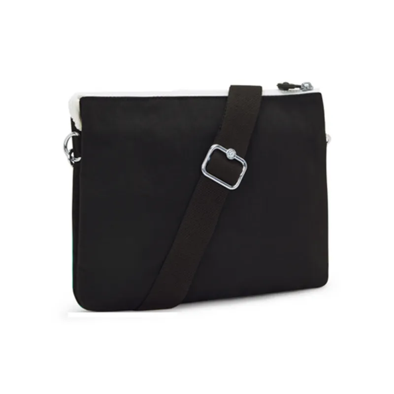 Kipling Nylon Crossbody Bags Trumpets Unisex White Black Green Patchwork-1