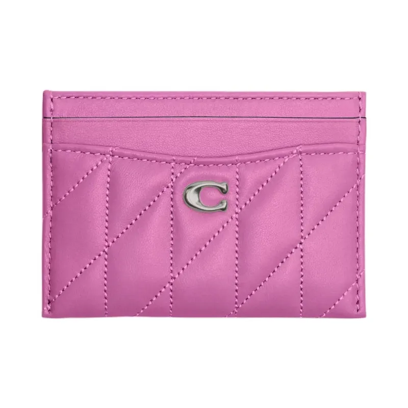 COACH Essential Nappa Leather Card Holder Mini Women's Fuchsia-0