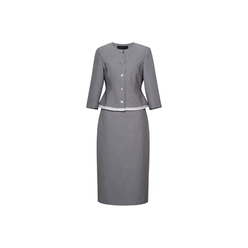 ROEYSHOUSE Skirt Set Women's Light Gray-1