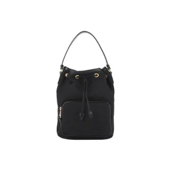 PRADA Fabric Bucket Bags Shoulder Bag Crossbody Bag Handbag Women's Black