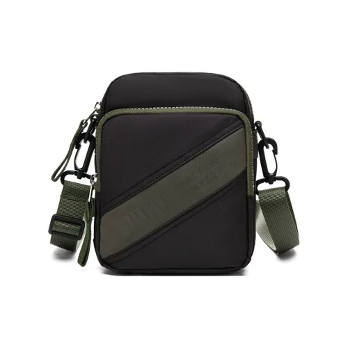 SEPTWOLVES Fabric Shoulder Bag Small Size Men's Black Green
