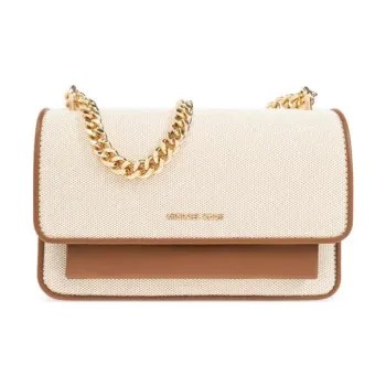 MICHAEL KORS Cotton Crossbody Bag, Shoulder Bag Women's Beige Brown
