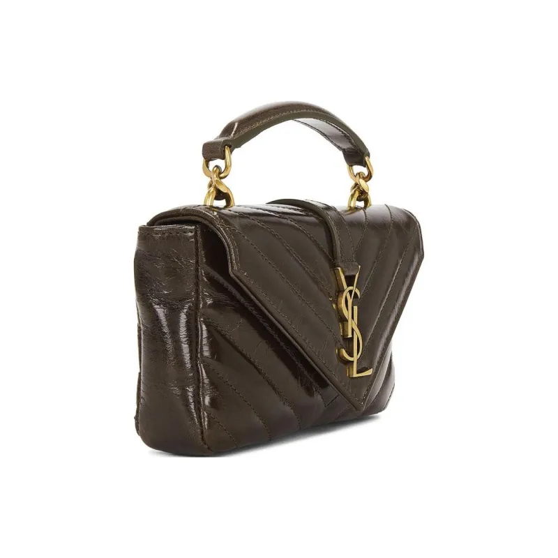 SAINT LAURENT Leather Shoulder Bag Mini Women's Light Musk-2