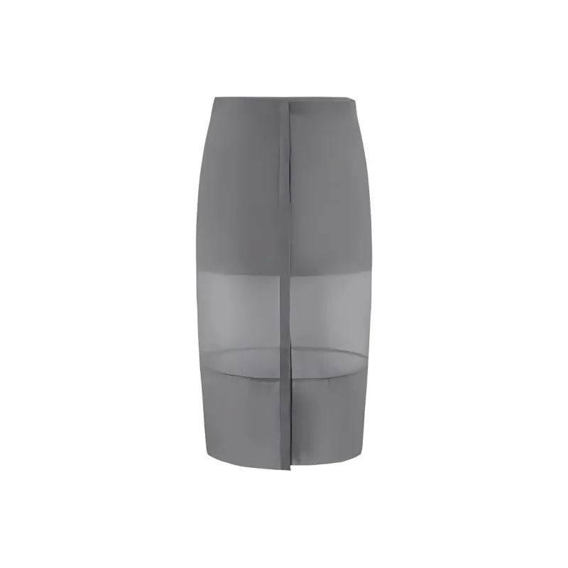 URBAN REVIVO Casual Long Skirt Women's Cool Gray-1