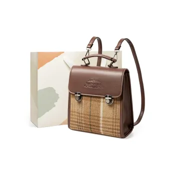 15 MINS Fabric Backpack Regular Women's Khaki/Brown