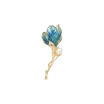 VIOLET Enamel Pearl Brooches Women's