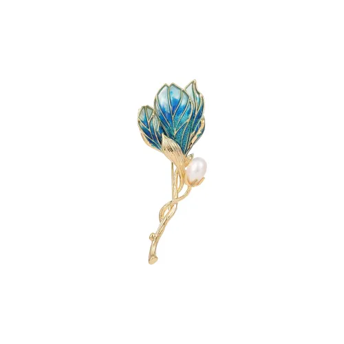 VIOLET Enamel Pearl Brooches Women's