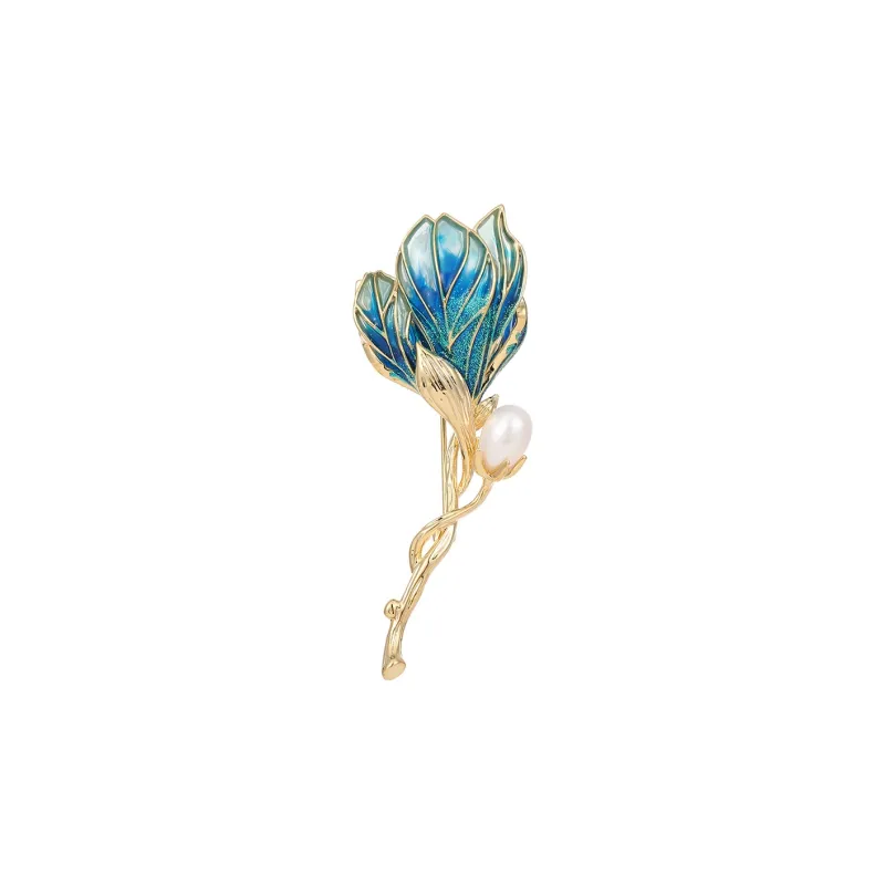 VIOLET Enamel Pearl Brooches Women's-0