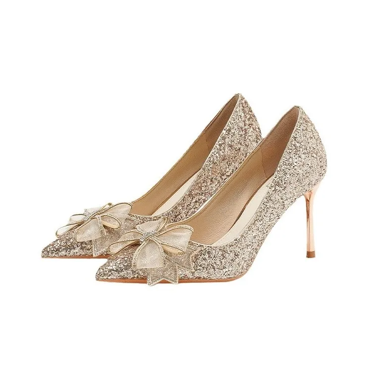 KATHRYN WILSON Slim Heel High Heels Women's Gold-1