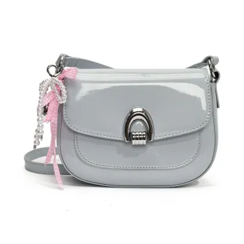 LUVISTRUE PU Saddle Bag Shoulder Bag Crossbody Bag Regular Women's Blue/Ecru/Black/Pink/Yellow