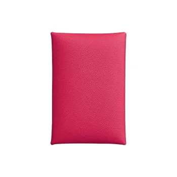 HERMES Calvi Madame Calfskin Card Holder Women's I6 Rose Extreme Ultimate Pink