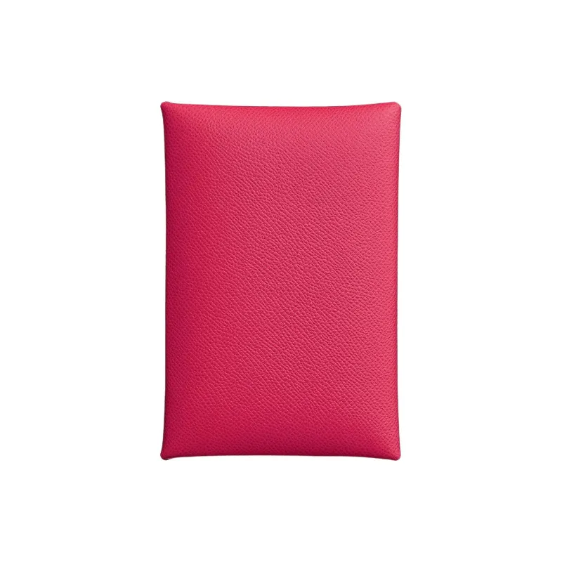HERMES Calvi Madame Calfskin Card Holder Women's I6 Rose Extreme Ultimate Pink-0