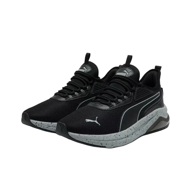PUMA Amplifier Speckle Anti Slip Wear Resistant Low Top Tennis Shoes Men's Black Gray-2