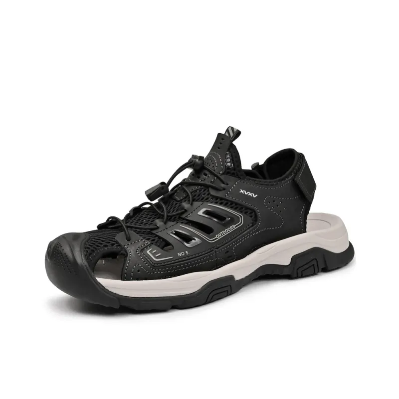 Xvxv Beach Sandals Men Gray/Black-6