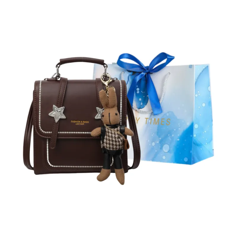 ROUNDOT PU Backpack Women's Ecru/Black/Blue/Pink/Brown-28