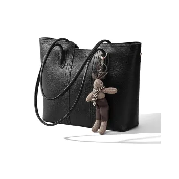 CORALDAISY Synthetic Leather Shoulder Bag Regular Women's Mocha/Red Decaying Leaf Brown/Vintage Black
