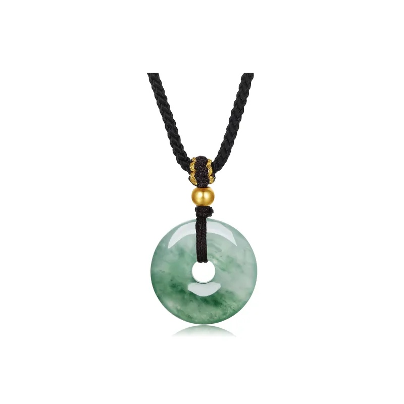 Cuiya Golden Building Dulong Jade Necklaces Unisex-0