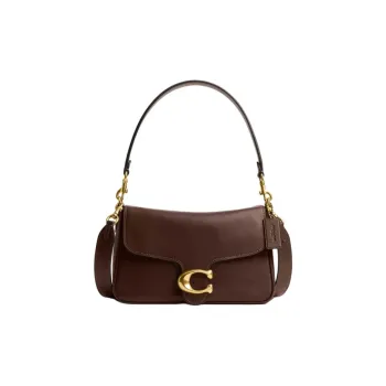 COACH Tabby Leather Shoulder Bag Medium Size Women's Maple