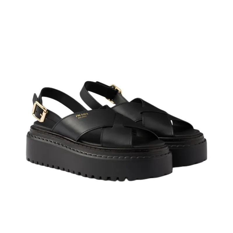 PRADA One Strap Sandals 5.5cm Women's Black-2