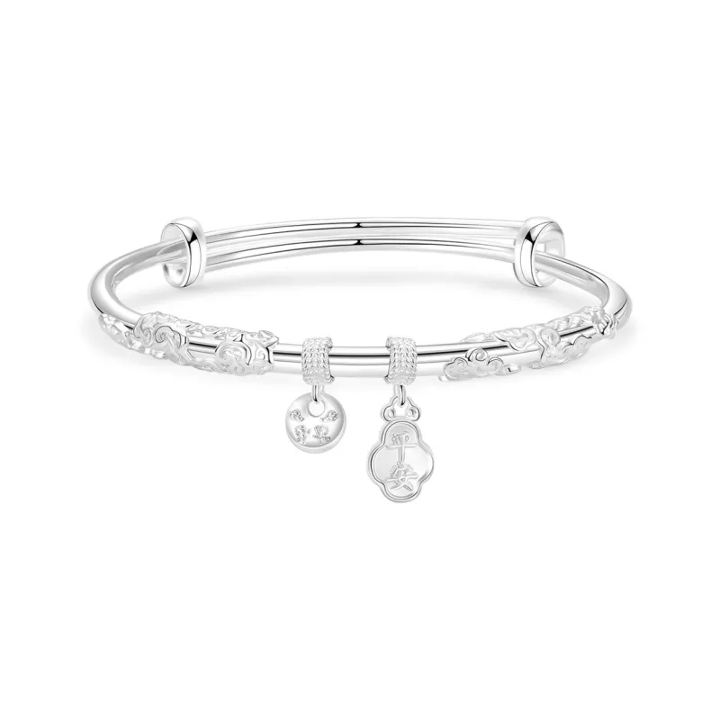 SINO GEM 999 Fine Silver Sterling Silver Bracelets Women's-5