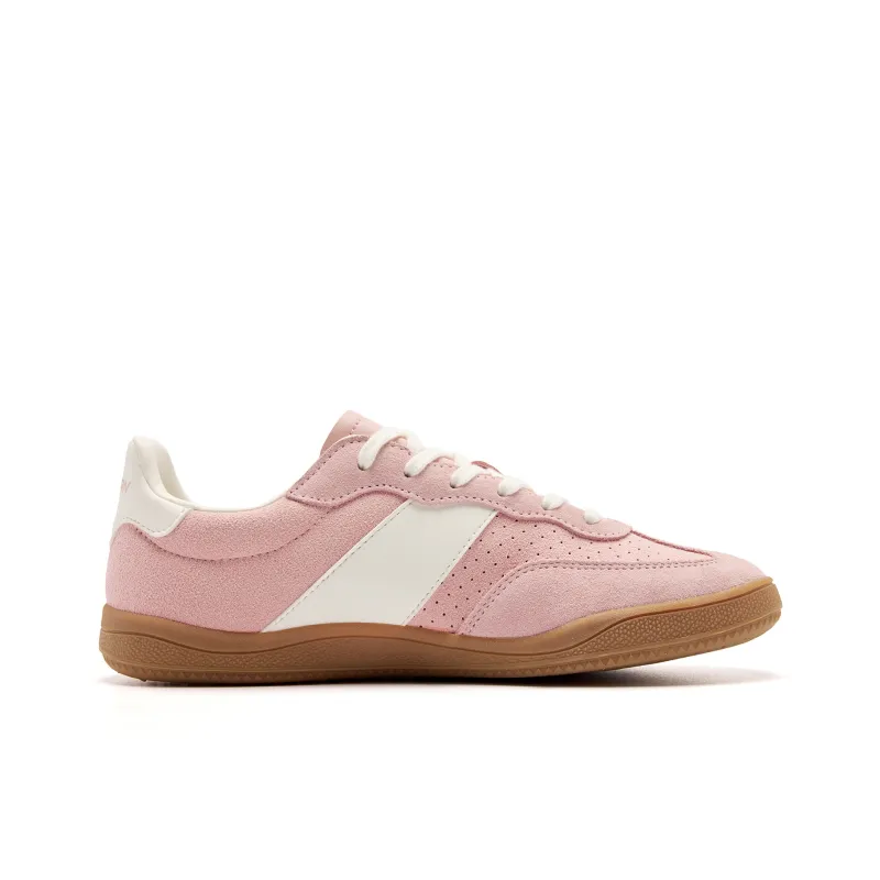 QIAODAN Wave German Army Trainers Abrasion Resistant Slip Resistant Low Top Skateboard Shoes Women's Pink-1