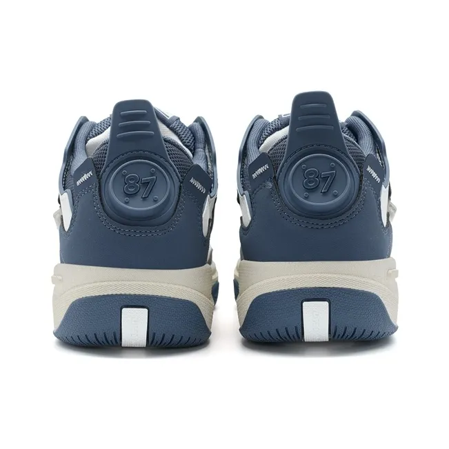 XTEP Enable Wave CTR Slip Resistant Low Top Skateboard Shoes Men's Gray Indigo Blue/Sail White-4