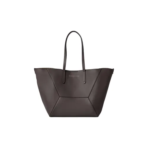 Brunello Cucinelli Genuine Leather Tote Bag Shopping Bag Shoulder Bags Women's Brown