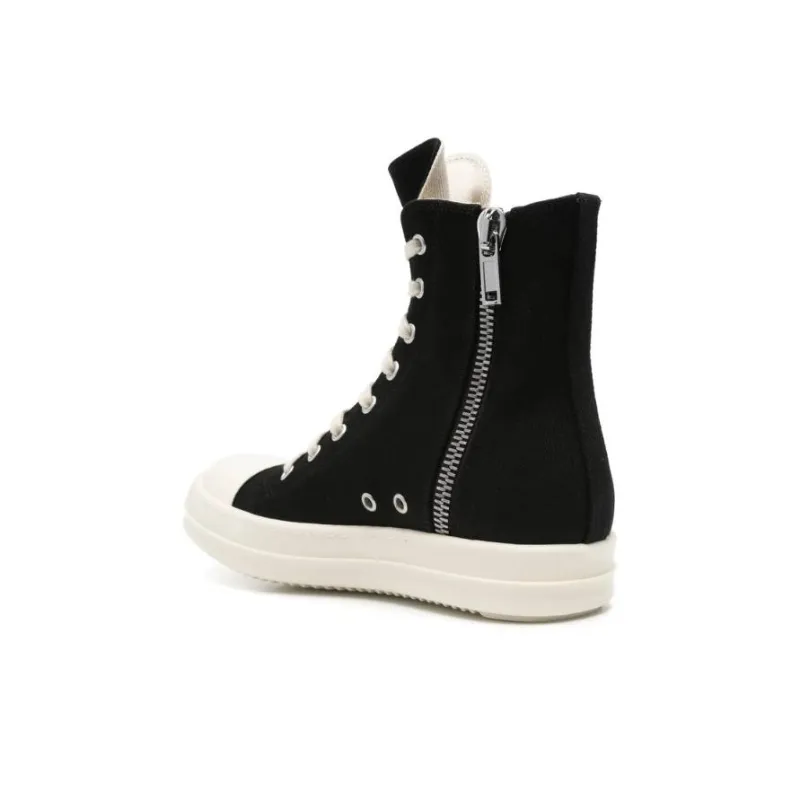 Rick Owens DRKSHDW High Top Canvas Shoes Women's Black-3