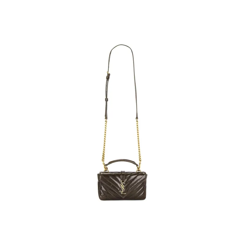 SAINT LAURENT Leather Shoulder Bag Mini Women's Light Musk-1
