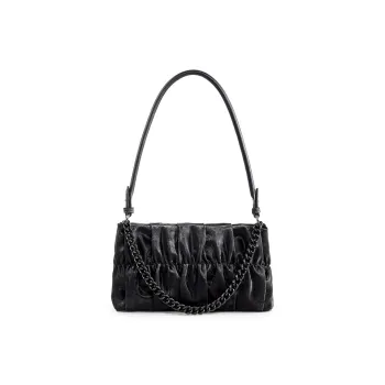 Teenmix PU With Synthetic Leather Shoulder Bag Women's Black/Nude Pink