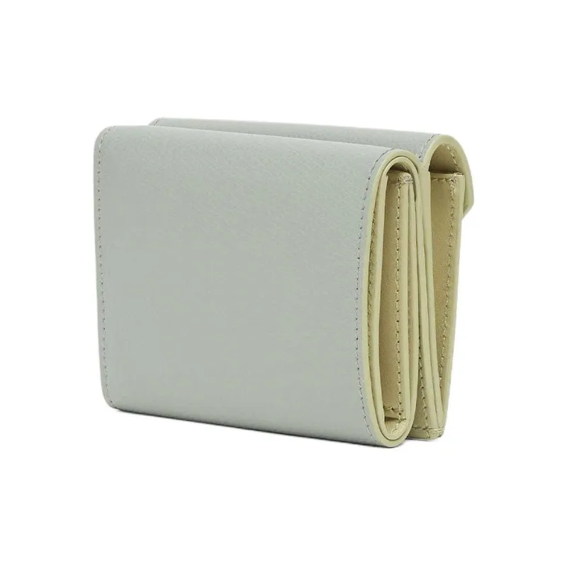 FENDI FF Diamonds Series Calfskin Wallet Medium Size Women's Green-1