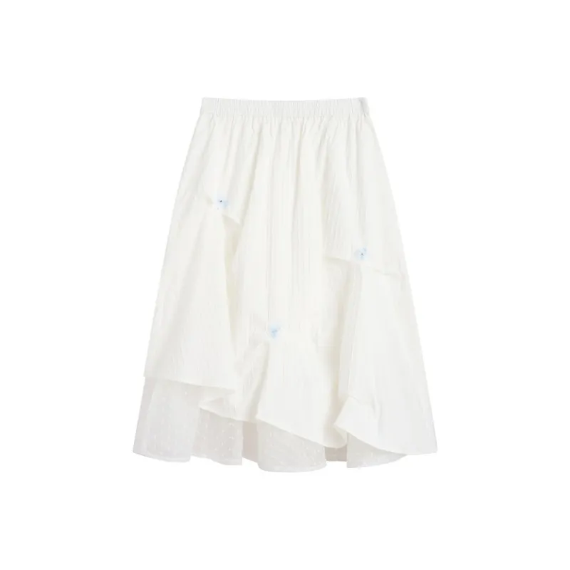 ZIHAN Casual Long Skirt Women's Sunshine White-1