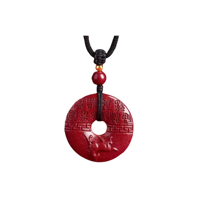 Lingxiang Yurun Cinnabar Necklaces Unisex-12