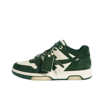 OFF WHITE Out Of Office 'OOO' Low Tops Jet Green Ecru Suede