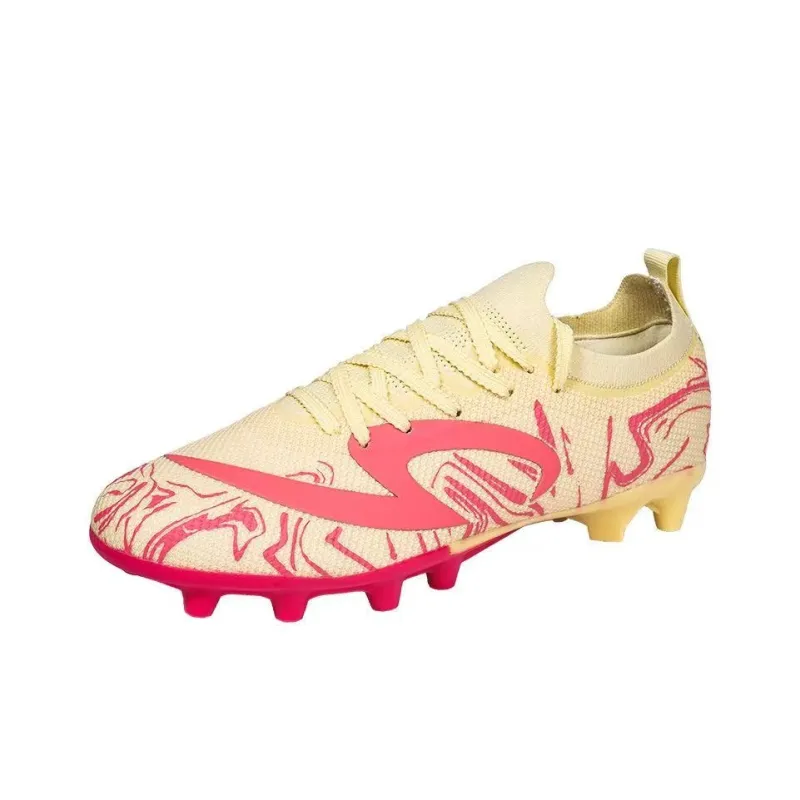 ATAY Soccer Shoes Men Low Top Ice Light Blue Laser Orange Black Gold-5